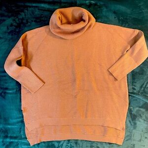 LILLUSORY Turtleneck Oversized Sweater Women Tunic Split Hem Tunic Sz XL